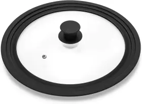 Hlo-002 Hld Universal Lid For Pots Pans And Skillets - Tempered Glass With Heat Resistant Si