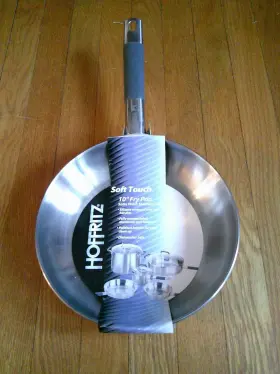 Hoffritz 015388003567 New 10 Inch Fry Pan Satin Finish Stainless Steel Soft Touch Free Ship