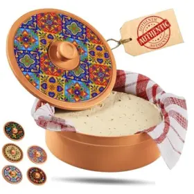 Warmer9384 Holatasty Authentic Terracotta Tortilla Warmer W Mediterranean Talavera Large
