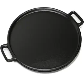 Home-complete 313051853809 14ftft Black Pizza Pan Cast Iron Skillet Kitchen Cookware Frying Baking Cooking