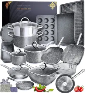 Home Hero 056417501154 23pc Granite Cookware Sets Nonstick Pots And Pans Set Kitchen