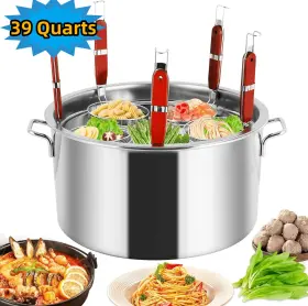5-strainer Iajxwi 680358282251 Pasta Cooker Insert Set Stainless Steel 39 Quart Capacity