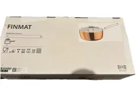 305.781.15 Ikea Finmat Copper Stainless Steel Saucepan With Lid 2 Quart Round