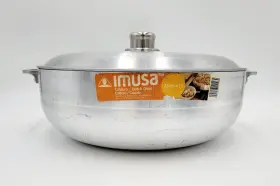 Imusa 094046111462 Aluminum Dutch Oven 35cm #14 Holds Approx 11 Quarts