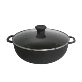 Imusa 094046866560 3.5 Quart Made In Colombia Nonstick Caldero With Glass Lidgray