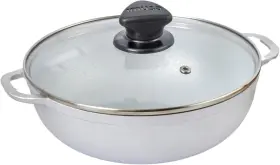 Gau-80525 Imusa 4.3 Quart Basic Caldero With Glass Lid - 26cm Qt Silver