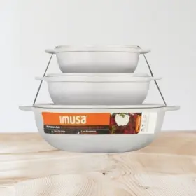 R200-caldero22c Imusa 3pieces Colombian Cast Aluminum Caldero Or Dutch Oven Set With Lid