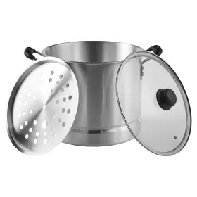 Imusa Usa 711181342963 16 Quart Aluminum Steamer With Glass Lid And Cool Touch Handles