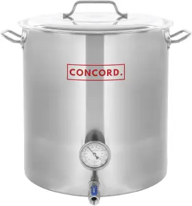 Inc 313026267211 Concord Stainless Steel Home Brew Kettle Stock Pot Weldless Fittings 30 Qt/ 7