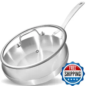 B0ff3hgk2b Inqibee 12 Inch Tri-ply Stainless Steel Frying Pan With Lid Skillet Induction Co