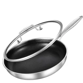 Qb-12-1 Inqibee 12-inch Hybrid Tri-ply Stainless Steel Saut Pan Non-stick Frying With Li