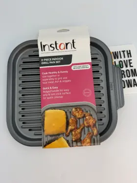 Instant 015388077551 Pot 2 Piece Indoor Grill Pan Set New 6 Quart And 10 Vortex Air Fryer Comp