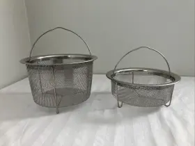 Instant Pot 024131430130 Official Mesh Steamer Basket Set Of 2 Stainless Steel Fits 6 Quart Bowl