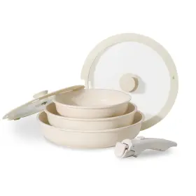 Jeetee 700973835578 Non Stick Frying Pans With Lid And Detachable Handle Set Re
