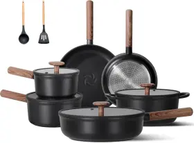 Jeetee 700973835721 Ceramic Cookware Sets 17 Pcs Healthy Pots And Pans Set Non Stick Induct