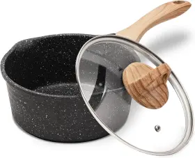 Jeetee 744110222890 2.5 Quart Sauce Pan With Lid Non Stick Small Pot Coating Mastercla