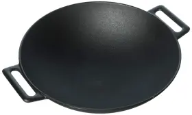 Jim Beam 736386008025 12ftft Pre Seasoned Heavy Duty Construction Cast Iron Grilling Wok Griddle And