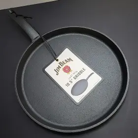 Jim Beam 736386008742 10.5 Inch Cast Iron Griddle Pre-seasoned Black New With Tags