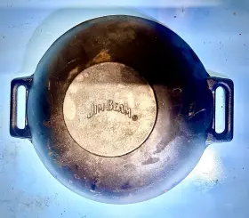 Jb0200 Jim Beam 12 Inch Pre-seasoned Cast Iron Grilling Wok Stir Fry Pan With Handles