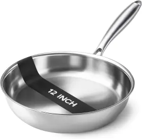 Jmk056a-12in Jmk Kirecoo Tri-ply Stainless Steel Pan - 12 Inch Frying Fast And Even Heat Sta