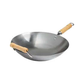 J20-1140 Joyce Chen Classic Series 14-inch Round Bottom Carbon Steel Wok With Birch Ha