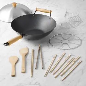 J22-9938 Joyce Chen Nwt Professional Series Carbon Steel Nonstick 10-piece Wok Set
