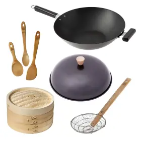Jck004 Joyce Chen Professional Series Uncoated Carbon Steel 14-inch Wok 12-piece Pfas Free Cook