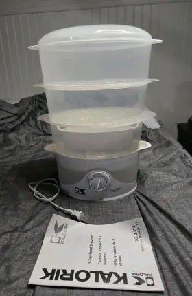Dg3376 Kalorik 3 Tier Food Steamer Electric Vegetable Rice Cooker Tested