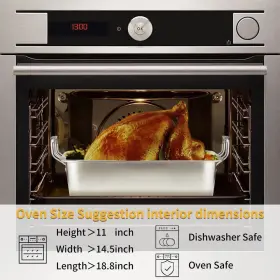 Ca-15 Kendane 15 Inch Stainless Steel Roasting Pan With Cooling Rack - Turkey Chicken Ham