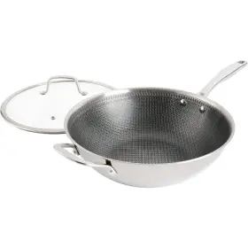 Kenmore 085081061089 Elite Luke Hybrid 12 Inch Tri-ply Stainless Steel Pfoa Free Nonstick Wok Pan