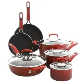 1263701 Kenmore New Elite Andover 10-piece Nonstick Aluminum Cookware Set Red Gradient