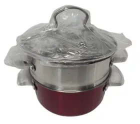 Kevin Dundon 845586001351 Red Copper Color 3 Quart Sauce And Steamer Pot Stainless Steel 2 Handles