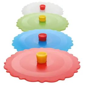 Keweilian 190372934147 Silicone Cup Covers Set Of 4 Multicolored Lids For Mugs Cups Tea P