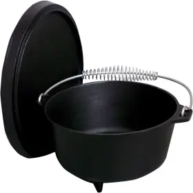 King Kooker B0b8dz28vj 8 Quart Seasoned Cast Iron Dutch Oven Feet And Coal Lidblack