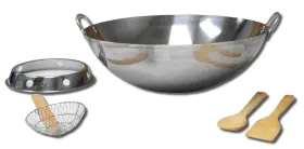 Ss22wkr King Kooker 22 Stainless Steel Wok With Ring