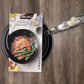 Kirkland Signature 096619039258 Hard Anodized Non-stick Saute Pans 3 Pack 8.5 Inch 10 12