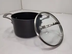 1119345 Kirkland Signature Non-stick Hard Anodized 3.7l 4 Quart Saucepan With Lid #1119345