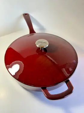 515501 Kirkland Signature Cast Iron Frying Pan 4 Quart Skillet With Lid Enameled Interior
