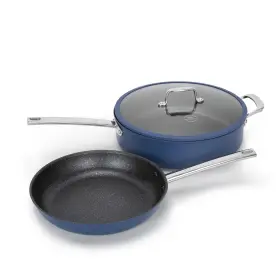 Ka-cs06 Kitchen Academy Induction Plasma Titanium Nonstick Wok Set 3 Piece 10 Inch Frying