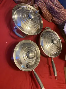 4816-25 Kitchen Charm Euc 6 Piece Surgical Stainless Steelpots/lids Waterless Cooking