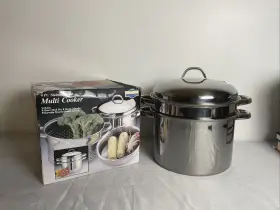 Kitchen Collection 797063500201 4pc 8 Quart Stainless Steel Multi Cooker