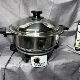 Sv001ba Kitchen Craft Usa Stainless Steel 6 Quart Slow Cooker With Base Gourmet