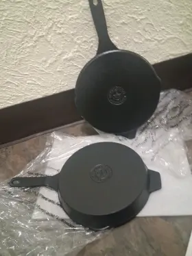 884-901 Kitchen Hq 2pc 10 Inch Ceramic Nonstick Cast Iron Skillet And Griddle Factory Seal