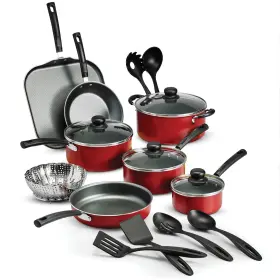 Ht009899 Kitchen 18 Piece Cookware Set Pots And Pans Non Stick Home Cooking Pot Pan 2 Color