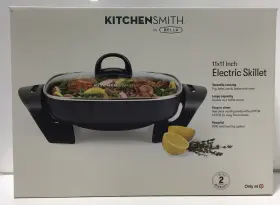 12117 Kitchen Smith By Bella 11x11 Inch Electric Skillet With Lid In Black