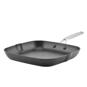 Kitchenaid 051153801266 11.25 Inch Hard Anodized Square Grill Pan Onyx Black