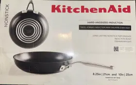 Kitchenaid 051153801938 Set Of 2 Nonstick Fry Pan Matte Black Hard-anodized Induction New
