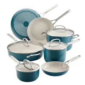 Kitchenaid 051153842924 Hard-anodized Ceramic Induction Cookware Set 11-piece Blue See Pics