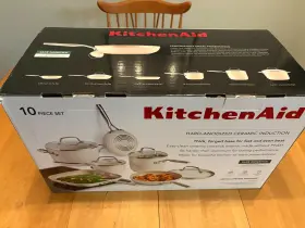 Kitchenaid 051153848209 Kitchen Aid 10-pc. Hard Anodized Nonstick Ceramic Cookware Set - White