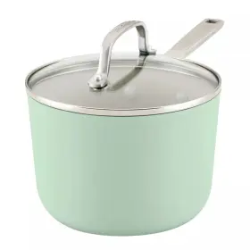 Anodized3 Kitchenaid 051153848230 Hard Quart Nonstick Ceramic Cookware Sauce With Lid-pistachio